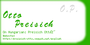 otto preisich business card